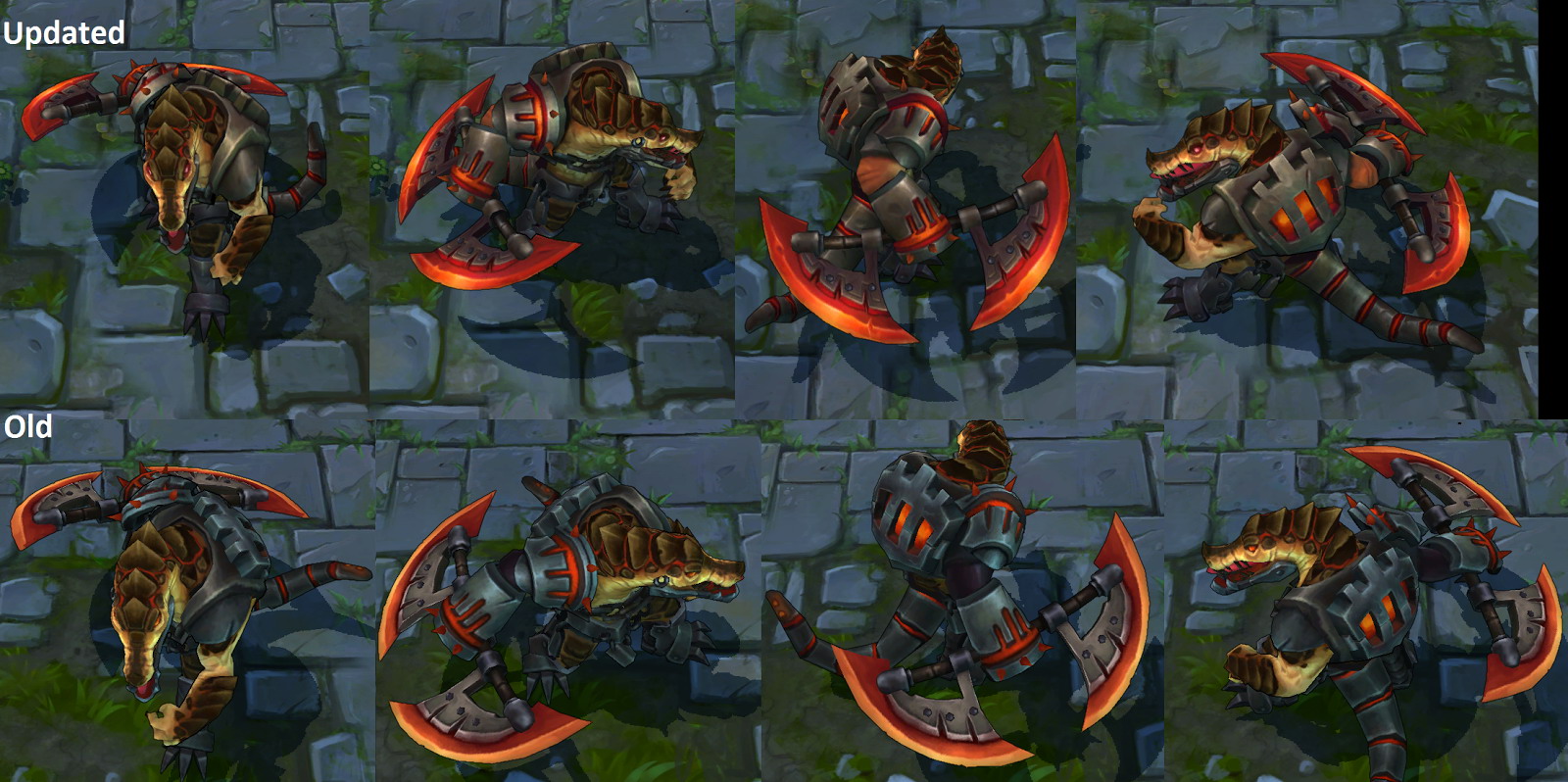 lol-英雄联盟 版本 > 测试服:未公布皮肤灼热大地雷克顿 贴图更新