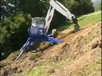 宽铲轮式挖掘机山坡挖坡工作视频表演-游戏视