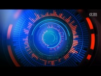 圆形圆圈数字科技循环素材蓝色高清LED大屏幕